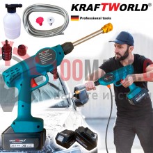 Акумулаторна Водоструйка KraftWorld 22 Бара, Батерия 36V 8Ah, Зарядно и Аксесоари в Преносим Куфар